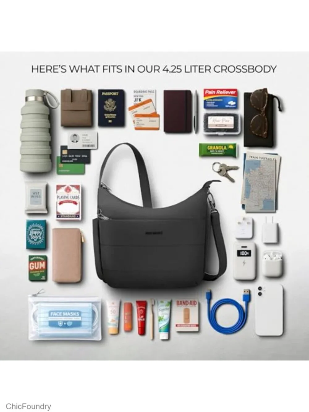 Anti-theft Medium Crossbody with RFID Blocking